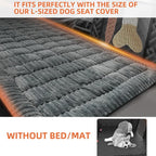 Backseat Pet Bed Mat, Deluxe Dog Seat Covers,Truck Plaid Dog Bed for Car Back Seat, Non-Slip Travel Pet Mat, Back seat Extenders for Car/SUV (for L-Grey)