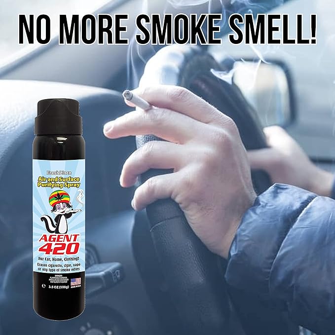 Agent 420 Odor Eliminator Aerosol Spray, Fresh Linen, 3.5 oz — Tea Tree Oil Breaks Down Smoke at the Molecular Level