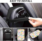 Vintage Groovy Flowers Cute Auto Center Console Cover Pad Car Armrest Seat Box Cover Cushion Universal for Most Vehicle SUV Truck Car Accessories Decor