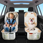 SMART ELF Car Seat Protector, 2Pack Seat Protector Protect Child Seats with Thickest Padding and Non-Slip Backing Mesh Pockets for Baby and Pet,Sedan SUV Truck (Beige Brown)
