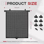 PLTCAT 2 Pack Large Car Sun Shade Side Window for Baby, Roller Vehicle Shades Sun Protection Shade for SUV Truck Side Window(Large-18''x20'')