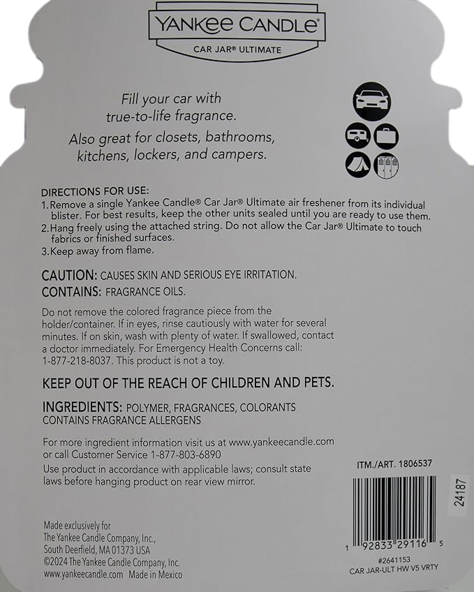 Yankee Candle Car Jar Ultimate Multipack, 5 Air Fresheners
