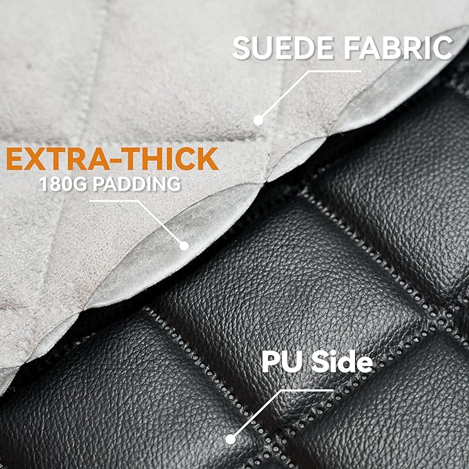 Dog Car Seat Cover for Back Seat, Waterproof Back Seat Covers for Dogs, PU Leather Nonslip Bench Car Seat Protector Universal Fit Most Vehicles,SUVs,Small Trucks（Black,Standard）