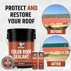 Liquid Rubber Color Roof Sealant- Elastomeric Waterproof Coating for Flat, Low-Slope & Metal Roofs, Flexible UV-Stable Membrane, Medium Brown, 1 Gallon