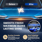 Car Wax Polish Ceramic Coating Carnauba Wax Extra Gloss Paint Sealant Polishing Long Lasting Shine Hydrophobic for Cars, Trucks, SUVs, RVs with Microfiber Towel & Applicator Pad - 3.5oz/100g