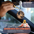 Handmade Wood Car Air Freshener — Father’s Hands Designed Refillable Essential Oil Diffuser — Long Lasting Ocean Breeze Fragrance Oil 10 ml — Car Accessories Gift Box