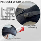 Car Headrest Pillow 2PCS Plush Bear ＆ Bunny Car Seat Headrest Pillow - Memory Foam Neck Support Cushions for Comfortable Driving, Easy Install & Washable (Black)
