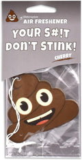 Elektroplate Poop Smiley Face Automotive Air Fresheners for Vehicles | Cherry Scent (12-Pack) | Made in the USA