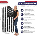 Autoamerics 1-Piece Windshield Sun Shade Grunge B&W American Flag USA Design - Foldable Car Front Window Sunshade for Most Sedans SUV Truck - Blocks Max UV Rays and Keeps Your Vehicle Cool - Small