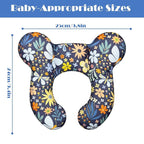 Baby Head Support Pillow for Newborn Toddler, Baby Neck Pillow Upgraded Comfortable Sleep Cushion for Car Plane Stroller Pushchair - Flower B