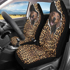BIGCARJOB Leopard Print Car Seat Cover Full Set Universal Car Interior Accessories Set Car Front Seat Covers Auto Interior Seat Protector Saddle Blanket for Women