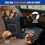 Large Dog Car Seat for Medium Sized Dog or 2 Small Dogs. Waterproof, Mesh Sides with Supporting Rods, Dual Seat Belt, Enclosed, Foldable & Hard Bottom Pet Car Seat. Pet Travel Bed 29.5"X19.7"X19.7"