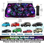 Neon Skull Butterflies Car Windshield Sunshade Umbrella Retractable Sun Shade for Car Upgraded Umbrella Front Window Sun Shade Cover UV Blocks Heat Insulation Sunshades