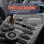 Handmade Wood Car Air Freshener — Best Wheels Designed Refillable Essential Oil Diffuser — Long Lasting Mountain Rain Fragrance Oil 10 ml — Car Accessories Gift Box