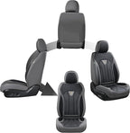 FLORICH Leather Seat Covers, Seat Covers Full Set, Car Seat Protectors 5 Seats, Automotive Seat Covers Fit for Most Cars Trucks SUV- Gray&Black