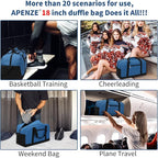 Small Gym Bag 18 inch Carry On Duffel Bag for Weekender Travel - Blue