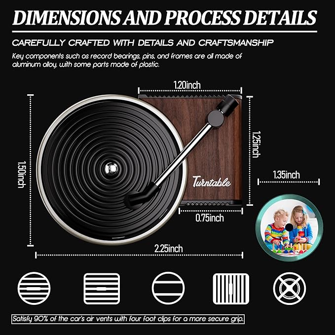 WOCOCN Customized Photo Car Air Freshener, Double-Sided Record Player Design, Unique Turntable Vinyl Shape,Meaning Gifts for Dad, Mom, Friends, Colleagues（9pcs）