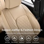 Huidasource Tacoma Front & Rear Full Set Seat Covers Fit for Toyota Tacoma 2016-2023 Double & Crew Cab SR SR5 Limited TRD Sport/Pro/Off Road, Automotive Car Seat Cushion Cover (Full Set/Beige)