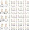 Dandat 80 Pcs 8 ml Hanging Car Freshener Diffuser Pendant Bottle Empty Transparent Glass Aromatherapy Essential Oil Air Diffuser for Perfume Gift with Wooden Caps Lanyard, 8 Assorted Style