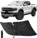 EcoNour Umbrella Windshield Sun Shade for Car | Foldable UV Blocker Front Windshield Sunshade | Umbrella Shade Accessories with Storage Pouch | Full Size SUVs & Pickup Truck & Van | Large - 61"x35"
