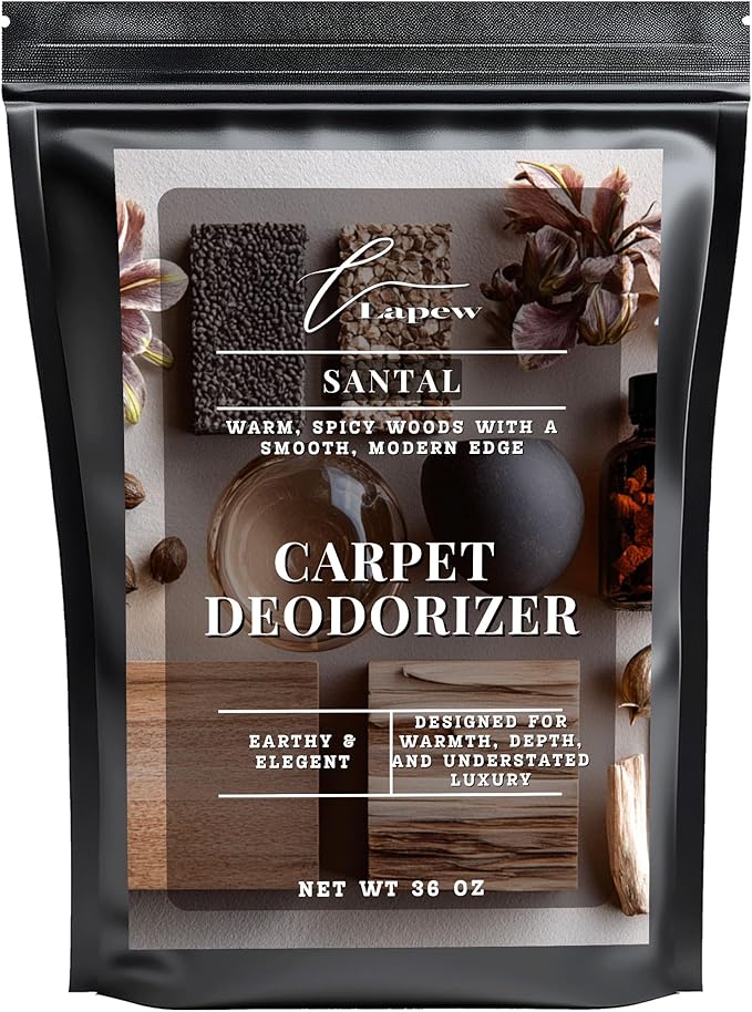 Lapew Santal Carpet Deodorizer Powder - Pet Safe Freshener for Vacuuming | Scented Odor Eliminator for Home | 36 oz