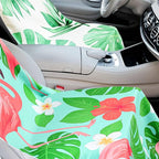 4 Pack Car Seat Towel Covers with Storage Bag 63 x 32 Inch Athletic Running Towel Seat Sweat Washable Non Slip Cover Gift for Car Outdoor Sport Activities (Tropical Summer Flower)