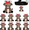 Loopeer 9 Pcs Christmas Highland Cow Air Freshener Cute Cow Print Car Accessories Hanging Gifts for Women Christmas Tree Ornaments Party Hips Gifts for Aromatic Car Home Decorations