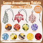 36 Sets Leaves Car Air Fresheners Bulk Maple Leaf Hanging Ornament Scented with Essential Oils Christmas Tree Decor for Men Women Coworkers Team Staff Office Car Party Supplies