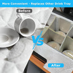 6 Cup Drink Carrier with Handle, Reusable Insulated Cooler Drink Caddy for Car Cup Holder, Foldable Coffee Carrier Bag with Adjustable Dividers, Portable for Car, Travel, Picnic Party, Food Delivery