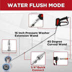 RIDGE WASHER Pressure Washer Undercarriage Cleaner, 16 Inch Under Car Washer with Chemical Injector Bottle, Undercarriage Power Washer with Straight Extension Wand, 4000 PSI