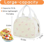 Lunch Bag for Women Insulated Lunch Box Cute Corduroy Lunch Tote Bags Reusable Large Capacity Cooler Bag for Travel Work Picnic