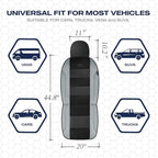 Skechers Men’s Air-Cooled Seat Covers, Memory Foam Car Seat Covers Front Seats, Airbag Compatible,Universal Fit for Most Cars, SUVs, Vans and Trucks,Grey