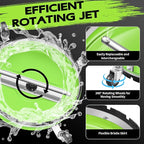 20" Pressure Washer Surface Cleaner with 4 Wheels - Coated Green Dual Handle Stainless Steel Surface Cleaner for Pressure Washer Attachment for Concrete, Patio, Sidewalk, Deck and Driveways - PWS20G