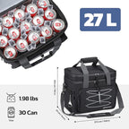 Maelstrom Portable Collapsible Soft Cooler Bag – 24/30/60 Cans Double-Deck Leakproof Ice Chest for Beach, Camping & Grocery