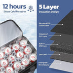 Maelstrom Portable Collapsible Soft Cooler Bag – 24/30/60 Cans Double-Deck Leakproof Ice Chest for Beach, Camping & Grocery