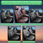 Fit Insight Car Seat Covers for Honda Insight 2010-2021 2022-Upgraded Premium Waterproof & Breathable Leather,Airbag Compatible,All-Weather Seat Cushion Protector,2 Front/Black-Red