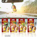 AREON Fresco Hanging Car Air Freshener - 40-50 Days Long-Lasting Fragrance - Diffuser in Wood Pendant Housing - Automotive Accessories & Essentials -3 Mixed Assorted Scents, (New Car, Anti Tobacco and Strawberry)