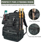 MATEIN Fishing Backpack, Water Resistant Tackle Storage Bag with Rod Holders & Cooler, Fishing Gifts for Men