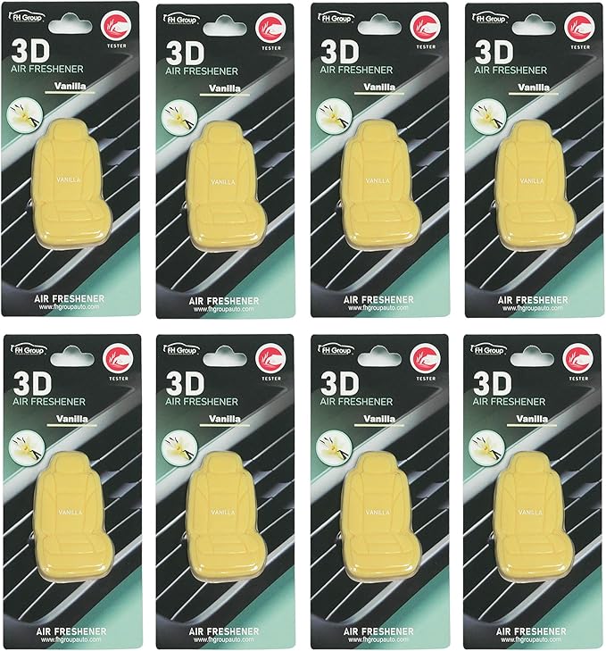 FH Group Air Freshener Vent Clips, Mini Car Seat Covers Design, (Vanilla Scent)-8PK