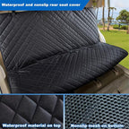 Bench Car Seat Cover Protector - Waterproof, Heavy-Duty and Nonslip Pet Car Seat Cover for Dogs with Universal Size Fits for Vehicles, Trucks & SUVs(Black)