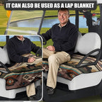 Biyejit Golf Cart Seat Covers with 4 Pockets Golf Cart Seat Towel Blanket Fits 2-Seat Golf Carts, Golf Cart Accessories