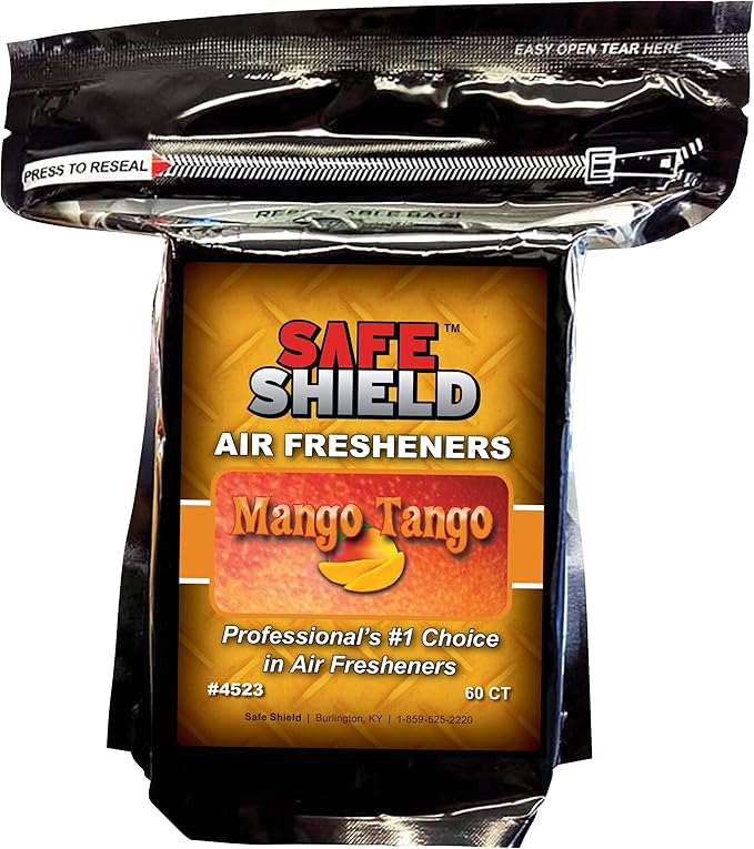 Generic Mango Tango Scented Air Freshener Pads - Long-Lasting Fragrance Pads for Car Interiors - 1-1/2" × 3" Compact Size - Exotic and Tropical Aroma for Eliminating Stale Odors - Pack of 60