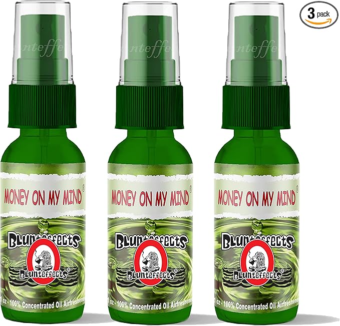 Blunteffects Blunt Effects 100% concentrated Air Freshener Car/Home Oder Neutralizing Spray (3 Pack) [Choose The Scent] (Money On My Mind)