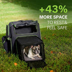 Cat Carrier Backpack for Travel & Car with Seat Belt Safety System, Expandable Pet Carrier for Cats & Small Dogs up to 25 lbs, Breathable, Durable, Foldable, Travel Friendly