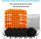 2 Pack Stick On Deodorizing Box, 12 Pack Odor Removing Refills for Trash Can, Activated Charcoal Odor Eliminator for Indoor Kitchen Trash/Diaper Pails/Wardrobe/Shoe Cabinet (Orange)