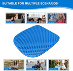 Large Gel Seat Cushion for Long Sitting With Non-Slip Cover,Soft & Breathable,Chair Cushion,Car seat Cushion,Office seat Cushion,Seat Cushion for Desk Chair,Wheelchair Cushion (Blue, Large Size)