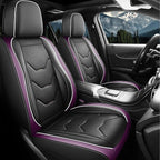 otoez Leather Seat Covers for Car Full Set, 5 Seat Car Seat Cover, Waterproof Automotive Seat Covers, Universal Seat Protector for Most Cars SedensTrucks SUVs (Dark Purple)
