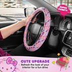 Hello Kitty Steering Wheel Cover, Official Sanrio Car Steering Wheel Cover with Easy Clip-on Car Air Freshener – Cute and Long-Lasting Hello Kitty Air Freshener for Car, Odor Eliminator, Fun Scents