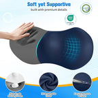 Lumbar Support Pillow for Office Chair - Memory Foam Lumbar Pillow with Detachable Strap & Breathable Cover, Ergonomic Back Support for Office Chair, Car, Bed Rest (Blue)