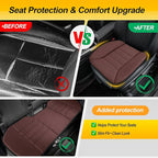 kingphenix 3-Piece Car Seat Cushion Set, 1.2inch Memory Foam Comfort, 2 Front Automotive Seat Cushions + Rear Bench Cushion, Non-Slip Bottom, Fits Sedan SUV Truck Van, Car & Office Chair, Brown